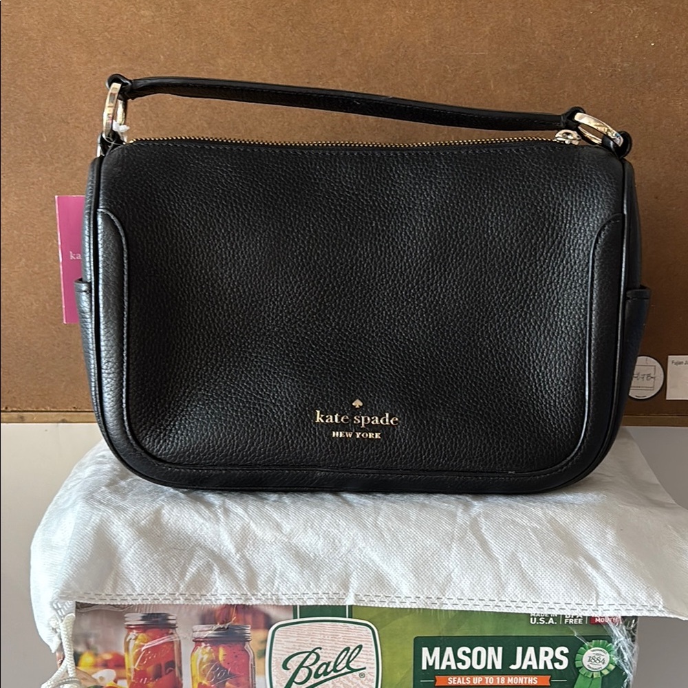NWT Kate Spade Black pebbled Leather Bag